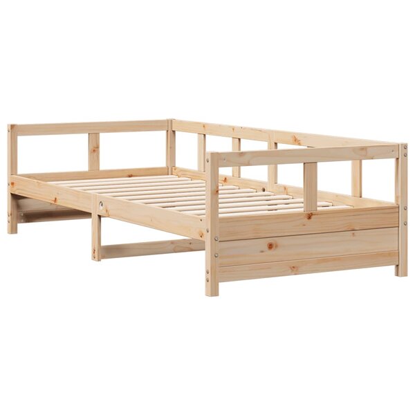 vidaXL Lit de jour naturel 90x200 cm bois de pin massif