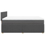 vidaXL Sommier à lattes de lit avec matelas Gris foncé 140x190cm Tissu