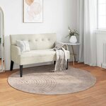 vidaXL Tapis de surface Rond HUARTE Beige Ø 120 CM Polyester