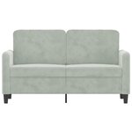 vidaXL Canapé à 2 places Gris clair 120 cm Velours