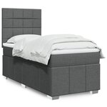 vidaXL Sommier à lattes de lit avec matelas Gris foncé 80x200 cm Tissu
