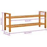 vidaXL Étagère à chaussures à 2 niveaux 100x27x40 cm Chêne massif