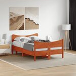 vidaXL Cadre de lit sans matelas cire marron 120x200cm bois pin massif