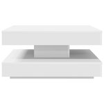 vidaXL Table basse rotative à 360 degrés blanc 70x70x34 5 cm
