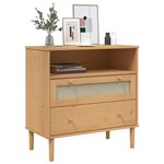 vidaXL Buffet SENJA aspect rotin marron 80x40x80 cm bois massif de pin