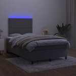 vidaXL Sommier à lattes de lit matelas et LED Gris foncé 120x200 cm