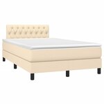 vidaXL Sommier à lattes de lit avec matelas Crème 120x200 cm Tissu