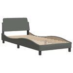vidaXL Cadre de lit avec LED sans matelas gris foncé 90x190 cm tissu