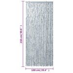 vidaXL Rideau anti-mouches blanc et gris 100x230 cm chenille