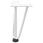 vidaXL Pieds en épingle à cheveux pour table basse 4 pièces Blanc 20 cm Acier massif