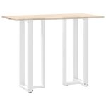vidaXL Pieds de table de bar en T  2 pièces  blanc  50 x 35 x (110-111) cm  acier