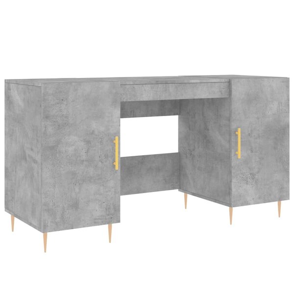 vidaXL Bureau gris béton 140x50x75 cm bois d'ingénierie
