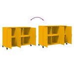 vidaXL Buffet jaune moutarde 100 5x39x72 cm acier