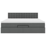 VidaXL Cadre de lit ottoman avec matelas gris foncé 180x200 cm tissu
