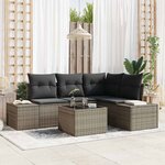 vidaXL Ensemble de canapé de jardin 5 Pièces Gris Poly rotin