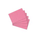 Pqt de 100 Fiches bristol 170g format A8 ligné Rouge HERLITZ