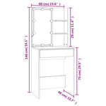 vidaXL Coiffeuse à LED avec armoire Chêne fumé Bois d'ingénierie