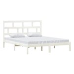 vidaXL Cadre de lit sans matelas blanc bois massif 160x200 cm