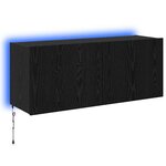 vidaXL Meuble TV mural Chêne noir 100 x 35 x 41 cm Bois d'ingénierie