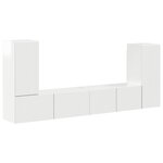 vidaXL Ensemble meuble TV 4 Pièces Blanc brillant Bois d'ingénierie