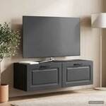 vidaXL Meuble TV mural Noir 98 x 31 x 30 cm Bois d'ingénierie