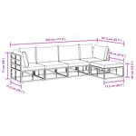 vidaXL Ensemble de canapé de jardin avec coussin 5 Pièces Noir Aluminium