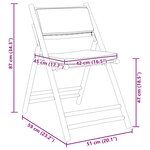 vidaXL Chaises de bistro pliantes lot de 2 et coussins blanc crème