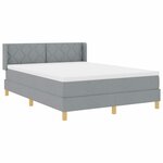 vidaXL Lit à Ressorts avec matelas Gris clair 160 x 200 cm tissu