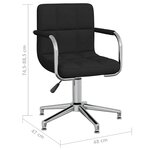vidaXL Chaise pivotante de bureau Noir Tissu