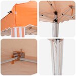 vidaXL Tente de fête pop-up 288 x 288 x 245 cm Orange Tissu Oxford