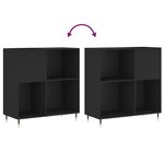 vidaXL Armoire à disques noir 84 5x38x89 cm bois d'ingénierie