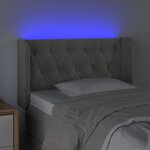 vidaXL Tête de lit à LED Gris clair 83x16x78/88 cm Velours