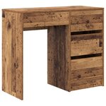 vidaXL Bureau d'écriture en vieux bois Vieux bois Bois d'ingénierie Moyen