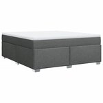 vidaXL Sommier à lattes de lit avec matelas Gris foncé 180x200cm Tissu