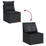 vidaXL Salon de jardin 12 Pièces avec coussins noir résine tressée