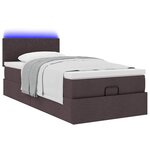 vidaXL Cadre de lit ottoman avec matelas marron foncé 90x190 cm tissu