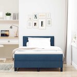 vidaXL Lit à ressorts avec matelas Bleu 120 x 200 cm tissu
