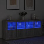 vidaXL Buffet avec lumières LED sonoma gris 163x37x67 cm