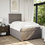 vidaXL Sommier à lattes de lit avec matelas taupe 120x190 cm tissu