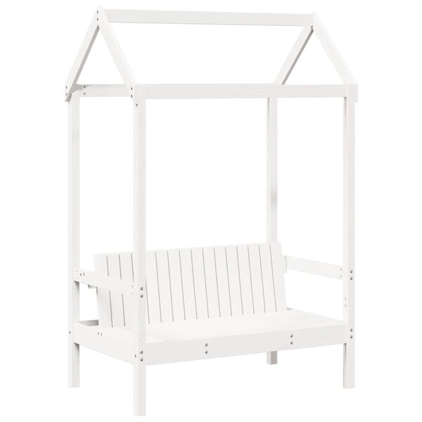 vidaXL Banc avec toit blanc 117 5x70x176 5 cm bois de pin massif
