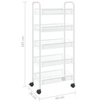 vidaXL Chariot de cuisine à 5 niveaux Blanc 46x26x105 cm Fer