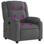 vidaXL Fauteuil de massage inclinable gris foncé tissu