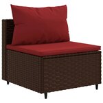 vidaXL Salon de jardin avec coussins 8 Pièces marron résine tressée