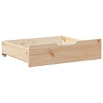 vidaXL Tiroirs sous le lit avec roulettes 2 Pièces 65x55x17 cm pin massif