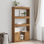 vidaXL Buffet haut chêne artisanal 92x33x180 cm bois d'ingénierie