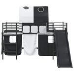 vidaXL Lit mezzanine pour enfants Noir 99 5 x 200 cm Métал