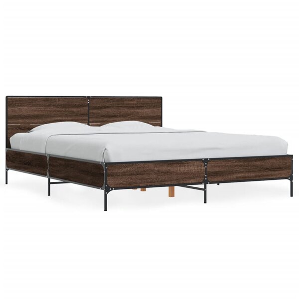 vidaXL Cadre de lit sans matelas chêne marron 160x200 cm