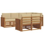 vidaXL Ensemble de canapés d'extérieur 7 pc Naturel et Beige Polyester