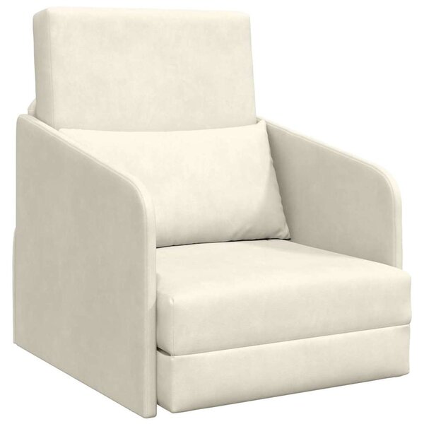 vidaXL Canapé-Lit Crème 65 x 80 x 83 cm Velours