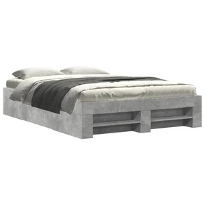 vidaXL Cadre de lit sans matelas gris béton 120x190 cm bois ingénierie